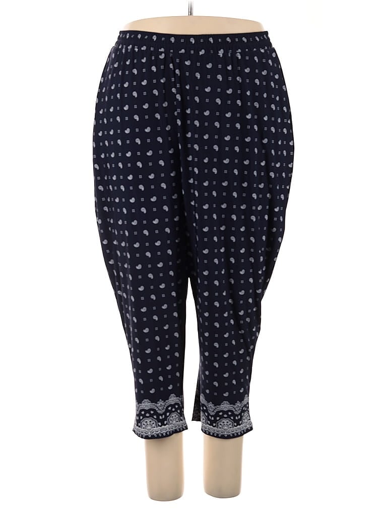 Catherines Print Blue Casual Pants Size 2X - photo 1