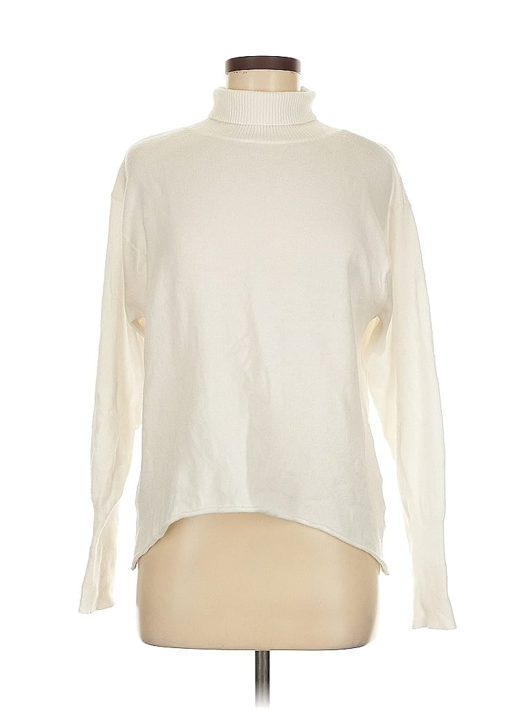 Pre-owned Leith Turtleneck Sweater In White