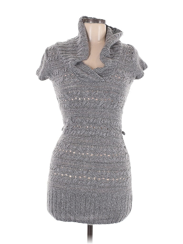 No Boundaries 100% Acrylic Tweed Gray Casual Dress Size S - photo 1