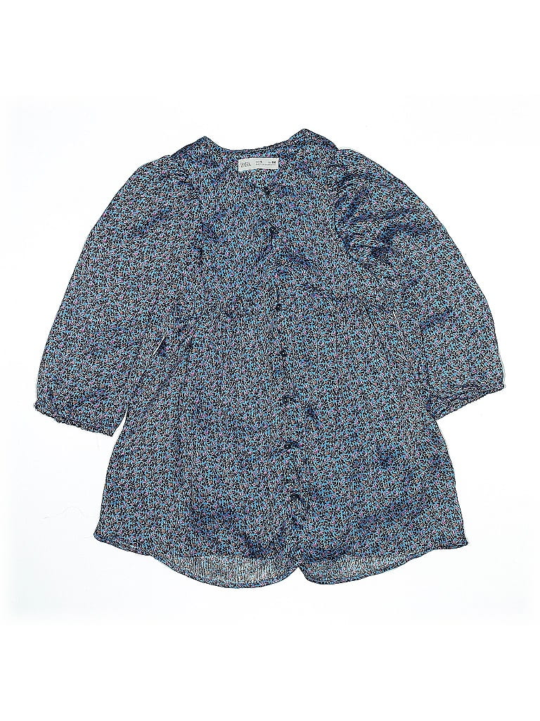 Zara Kids 100% Viscose Blue Dress Size 6 (big kids) - photo 1