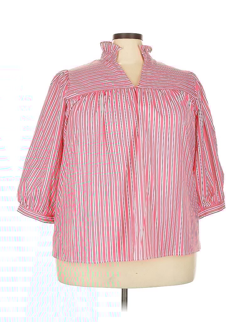 Pre-owned Unbranded 3/4 Sleeve Blouse In Pink