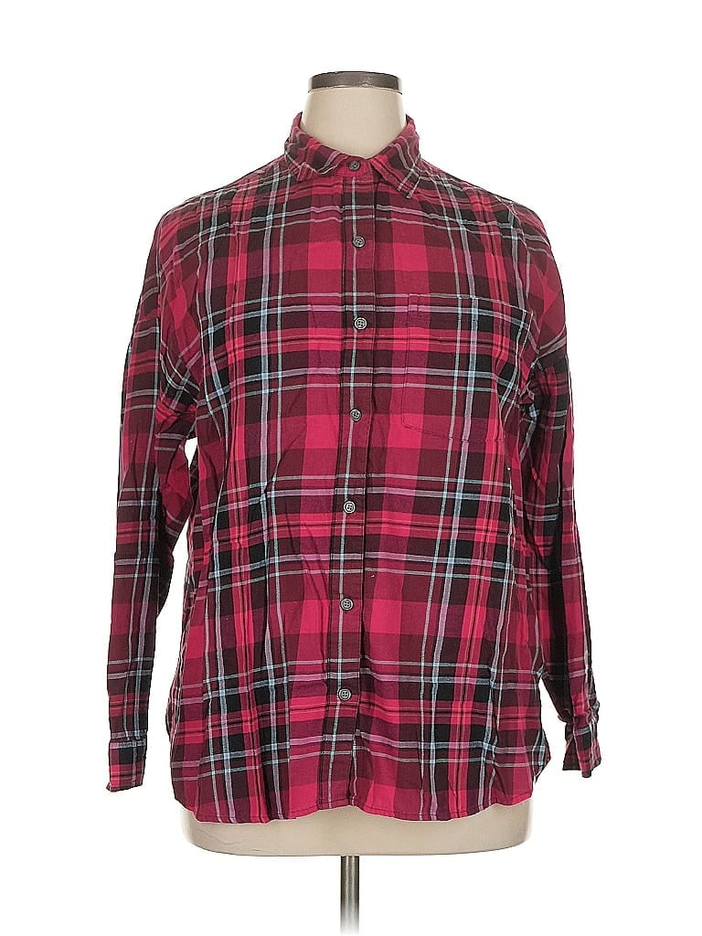Pre-owned Old Navy Long Sleeve Button Down Shirt In Burgundy