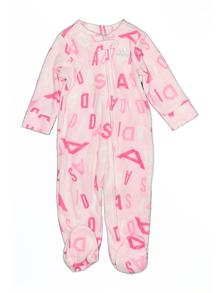 Adidas 100% Recycled Polyester Print Pink Long Sleeve Outfit 3-6 MO / 6 MO - photo 1