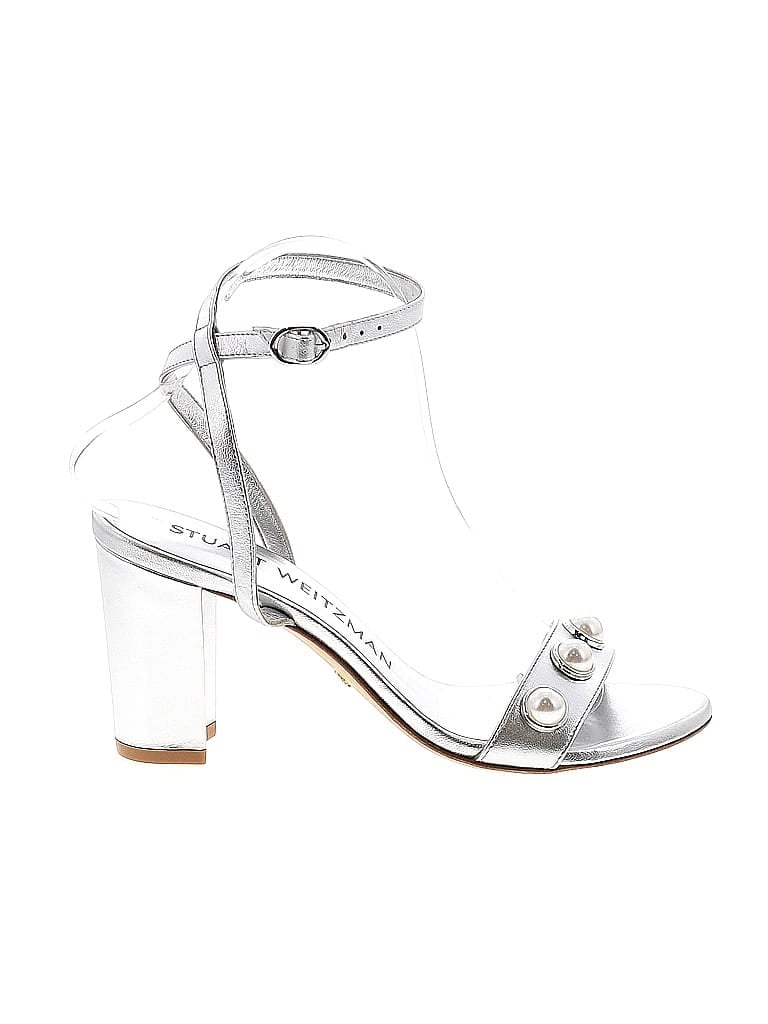 Stuart Weitzman Silver Heels Size 7 - photo 1