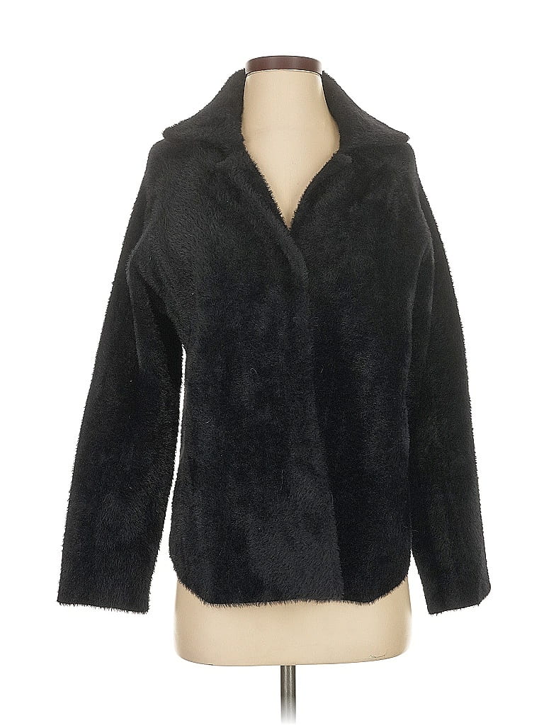 Pre-owned Max Studio Faux Fur Jacket In Black