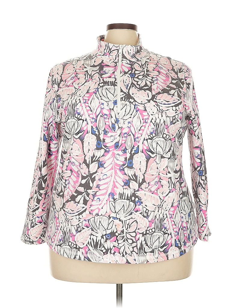 T by Talbots Print Pink Jacket Size 3X - photo 1
