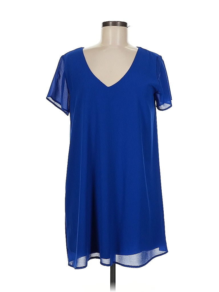 Pre-owned Lulus Short Sleeve Top Blue V Neck Tops