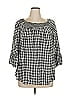 Terra & Sky 100% Rayon Black 3/4 Sleeve Blouse Size 0X - photo 1