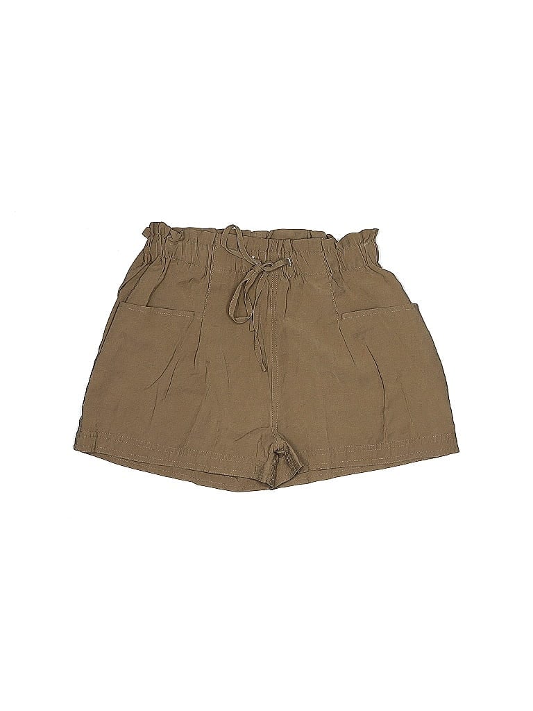 Pull&Bear Solid Tan Khaki Shorts Size S - photo 1