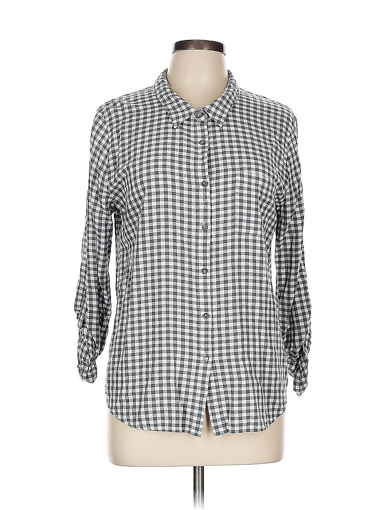 Pre-owned Soft Joie 3/4 Sleeve Button Down Shirt In Gray