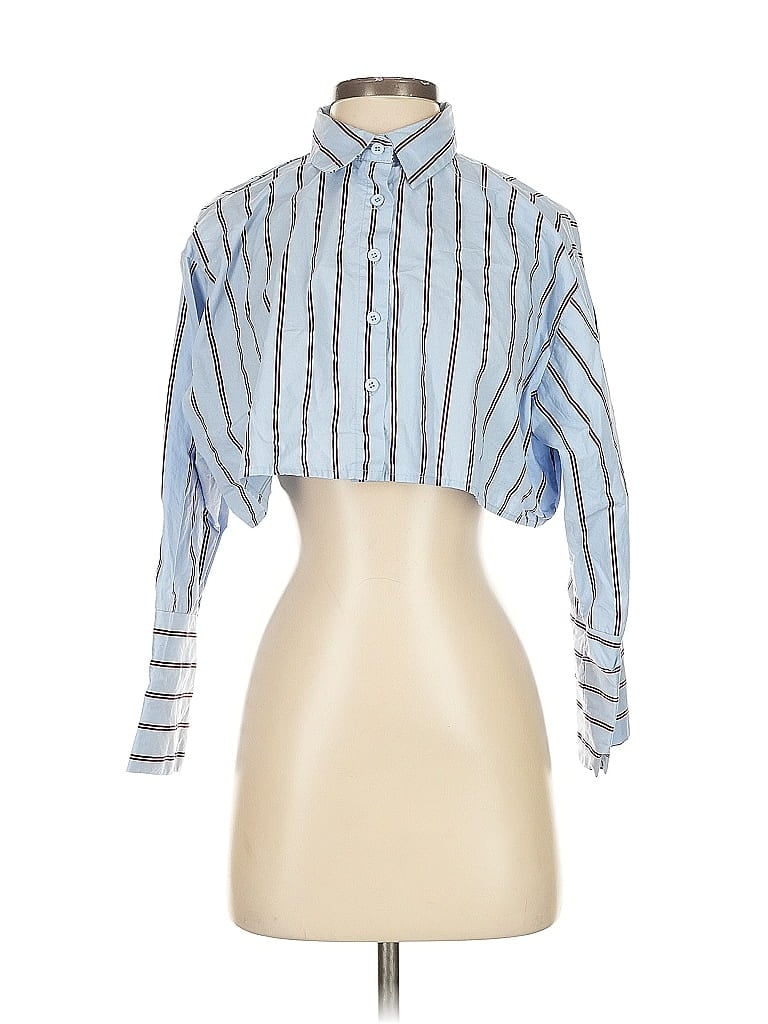 Pre-owned Boohoo 3/4 Sleeve Blouse In Blue