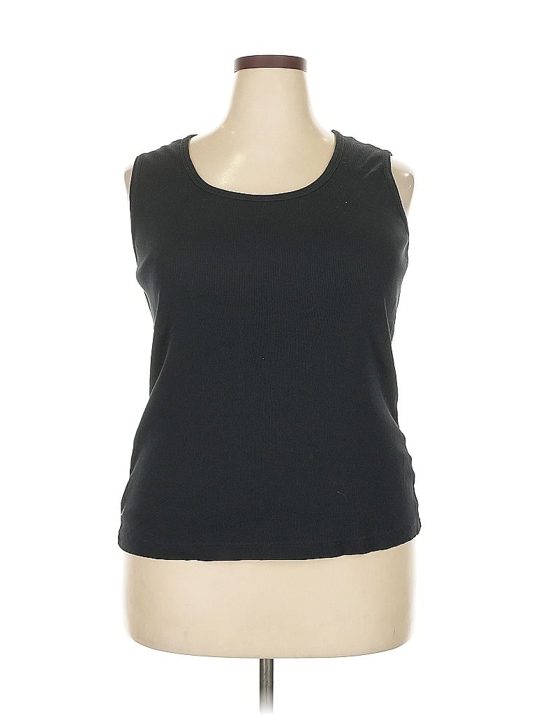 Roaman's 100% Cotton Black Sleeveless T-Shirt Size 18 - photo 1