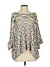 Pol 100% Polyester Metallic Blue Pullover Sweater Size S - photo 1