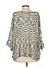 Pol 100% Polyester Metallic Blue Pullover Sweater Size S - photo 2