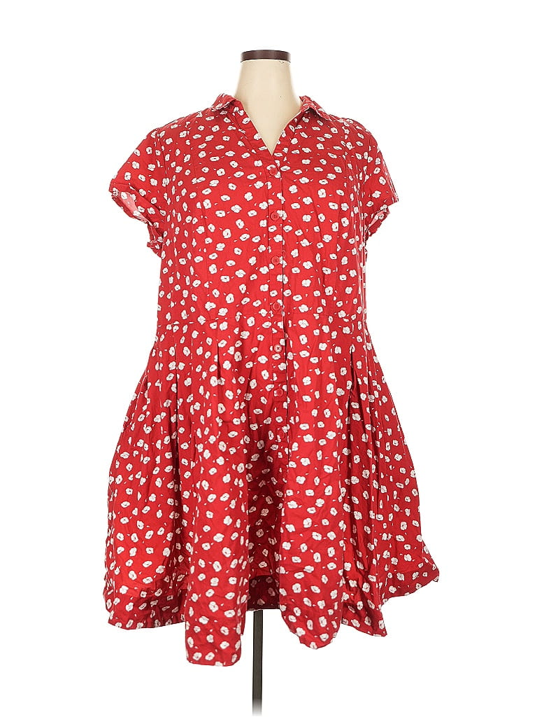 Ellos 100% Cotton Hearts Red Casual Dress Size 2X - photo 1