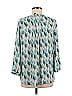 JM Collection 100% Polyester Chevron-herringbone Teal 3/4 Sleeve Blouse Size M - photo 2