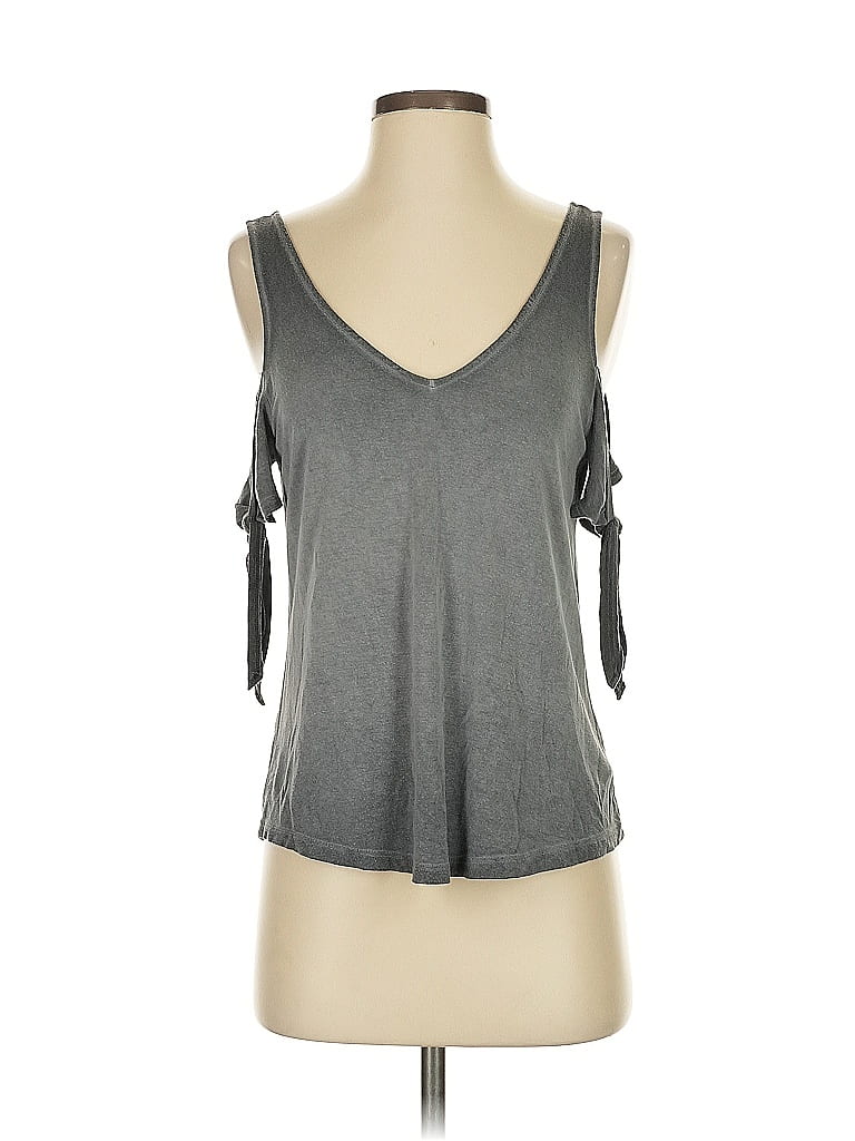 Click to view more detailed imagery on our partner's website Pre-owned American Eagle Outfitters Tank Top Gray Cold Shoulder Neckline Tops