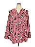 D&Co. Floral Pink Long Sleeve Blouse Size 2X - photo 1