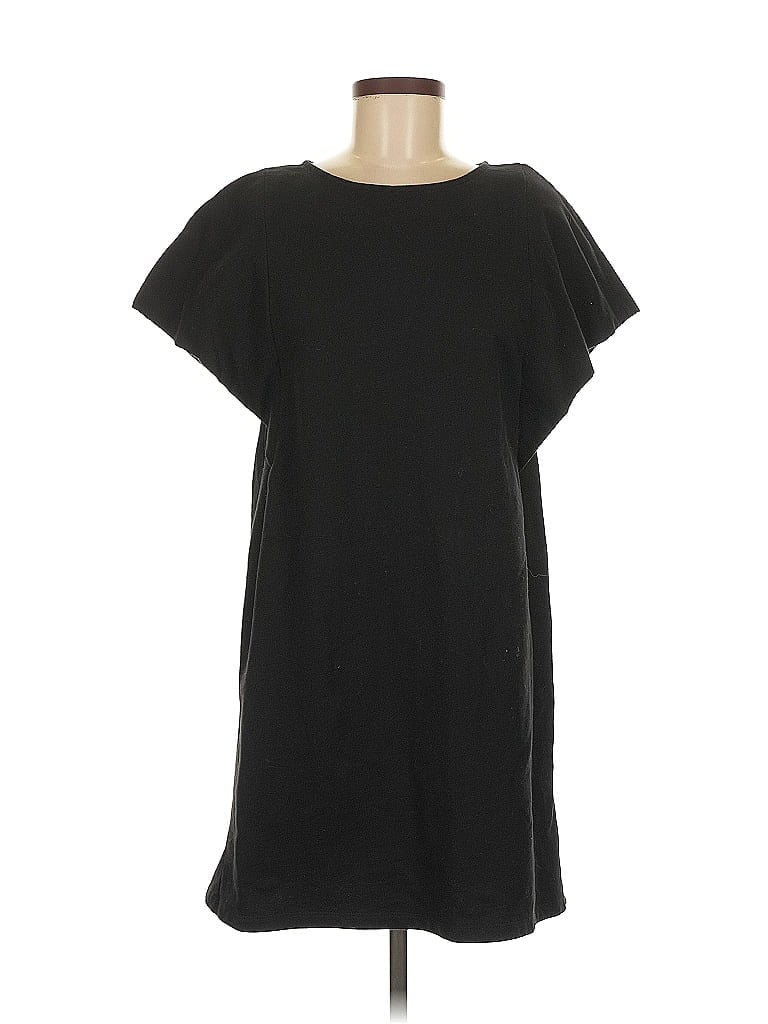 Zara W&B Collection 100% Cotton Solid Black Casual Dress Size M - photo 1
