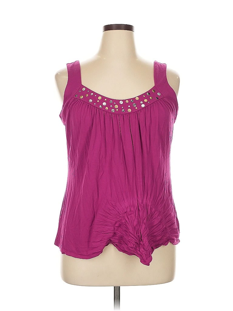 Pre-owned Marina Luna Sleeveless Blouse In Purple