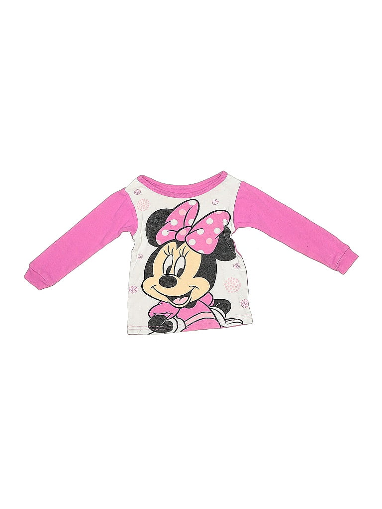 Disney 100% Cotton Pink Long Sleeve T-Shirt 9-12 MO / 12 MO - photo 1