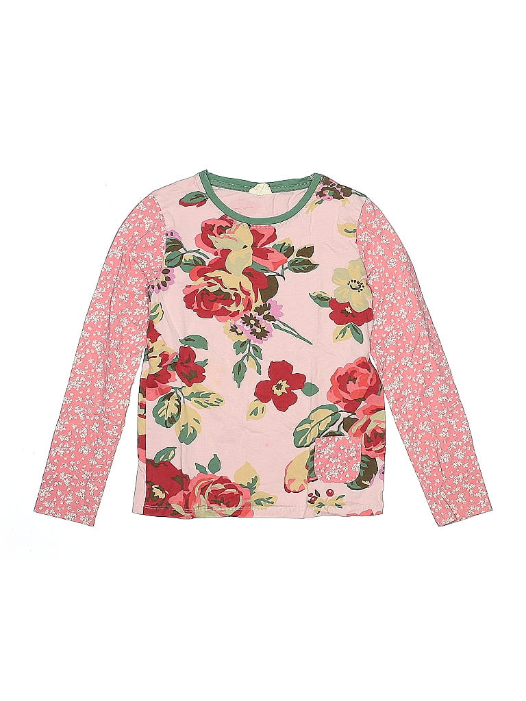 Mini Boden 100% Cotton Floral Pink 3/4 Sleeve T-Shirt Size 9 - photo 1