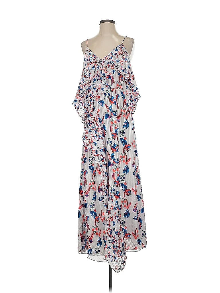 Tanya Taylor 100% Silk Print Blue Casual Dress Size 2 - photo 1