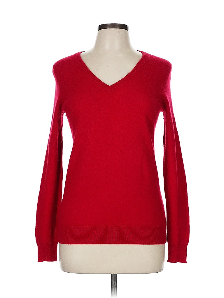 C by Bloomingdales 100% Cashmere Red Cashmere Pullover Sweater Size M - photo 1