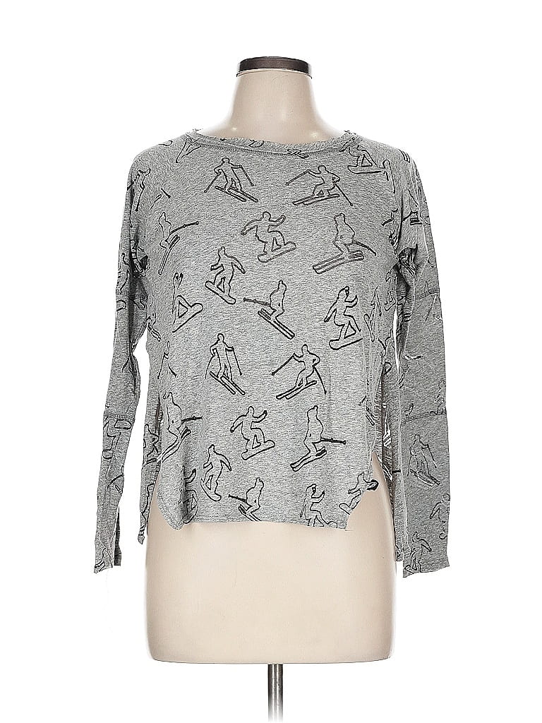 Terez Silver Long Sleeve T-Shirt Size L - photo 1