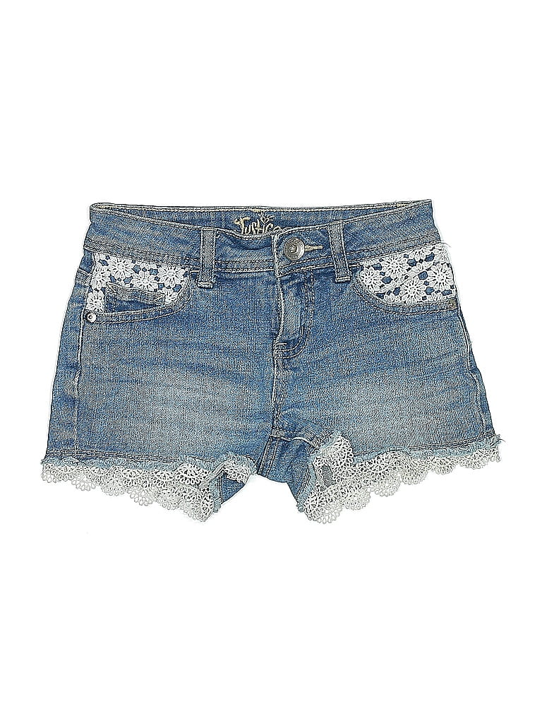 Justice 100% Cotton Blue Denim Shorts Size 10 - photo 1