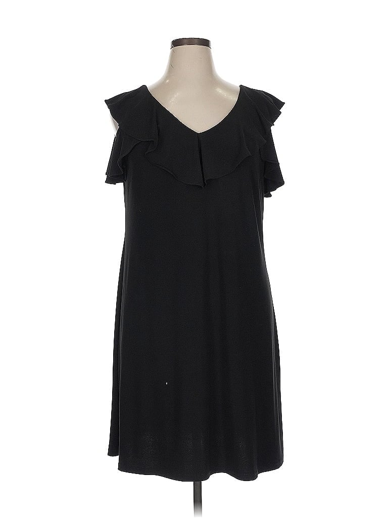 MSK Solid Black Casual Dress Size XL - photo 1
