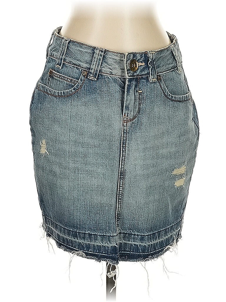 DKNY Jeans 100% Cotton Blue Denim Skirt Size 4 - photo 1