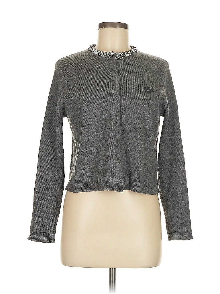 Pre-owned Unbranded Wool Cardigan Sweater In Gray