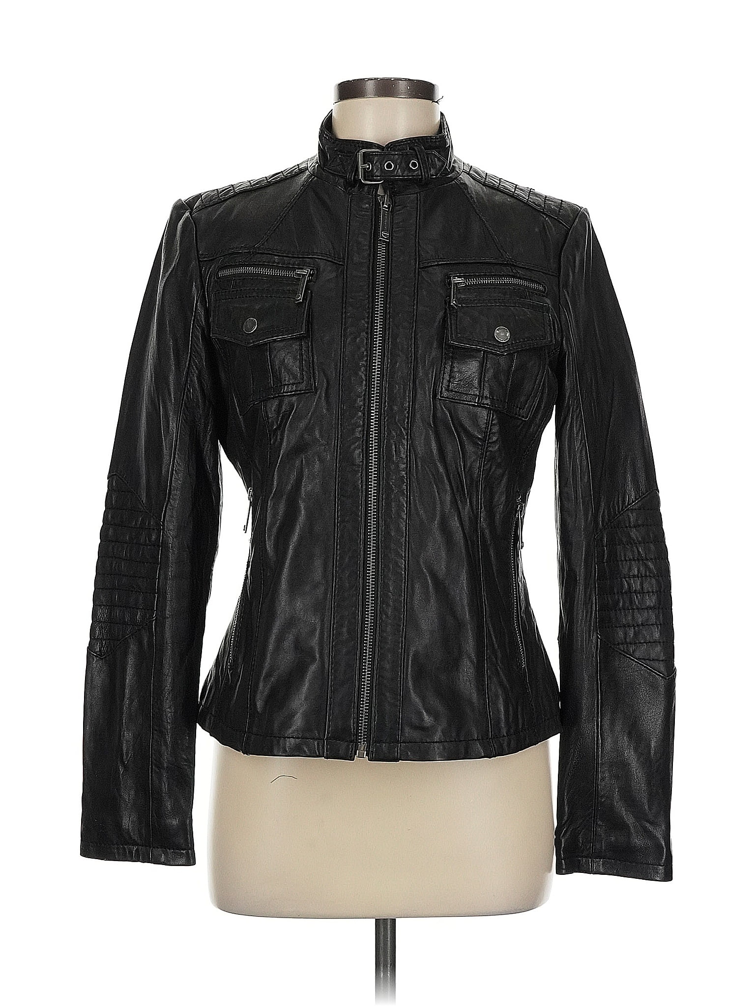 MICHAEL Michael Kors 100% Leather Black Leather Jacket Size M