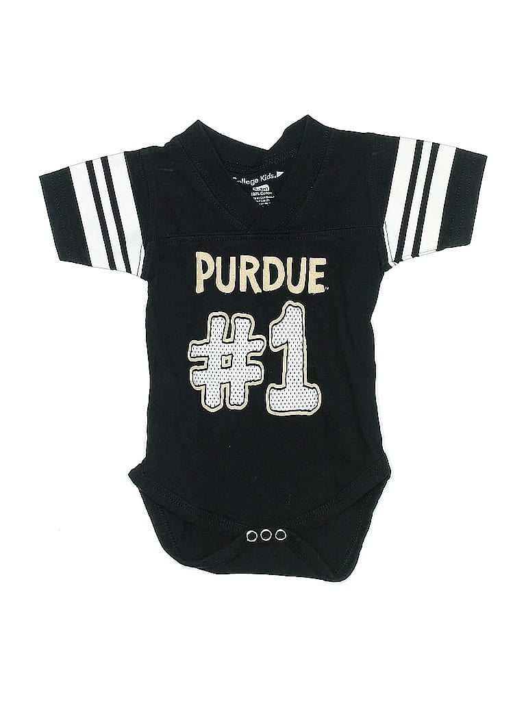 College Kids 100% Cotton Black Short Sleeve Onesie Size 0-3 mo - photo 1