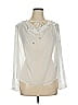 Jennifer Lopez 100% Polyester Ivory Long Sleeve Blouse Size XL - photo 1