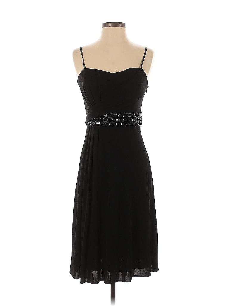 David Meister 100% Rayon Solid Black Cocktail Dress Size 4 - photo 1