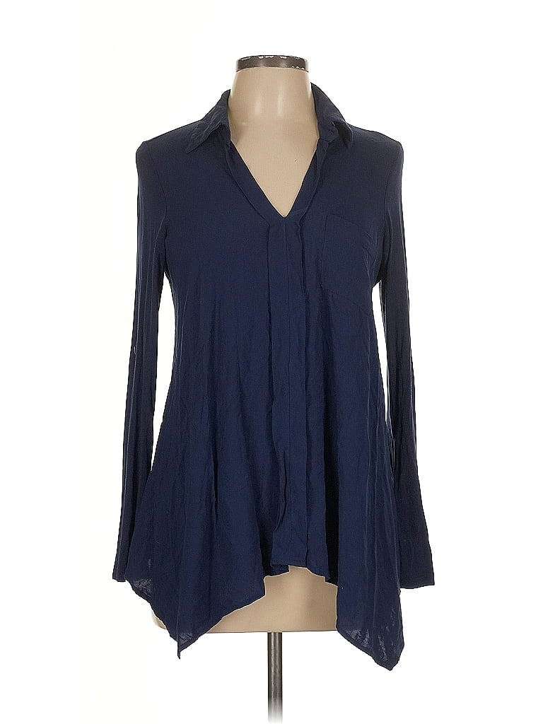 Pleione Blue Long Sleeve Blouse Size L - photo 1