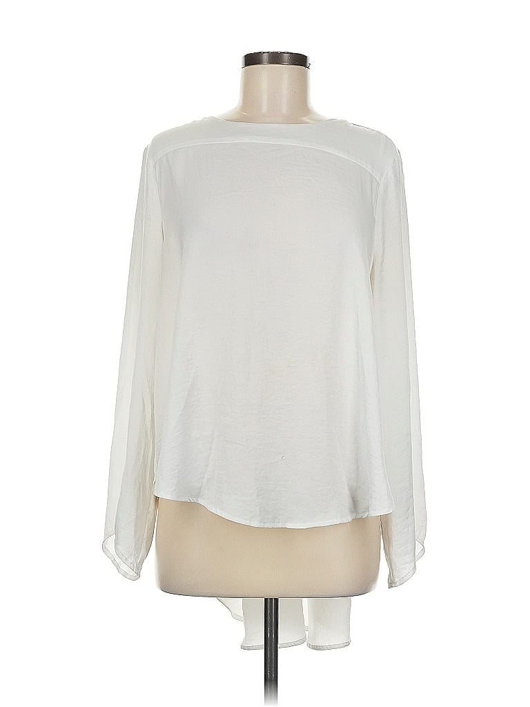 Pre-owned Chelsea & Theodore Long Sleeve Blouse In White