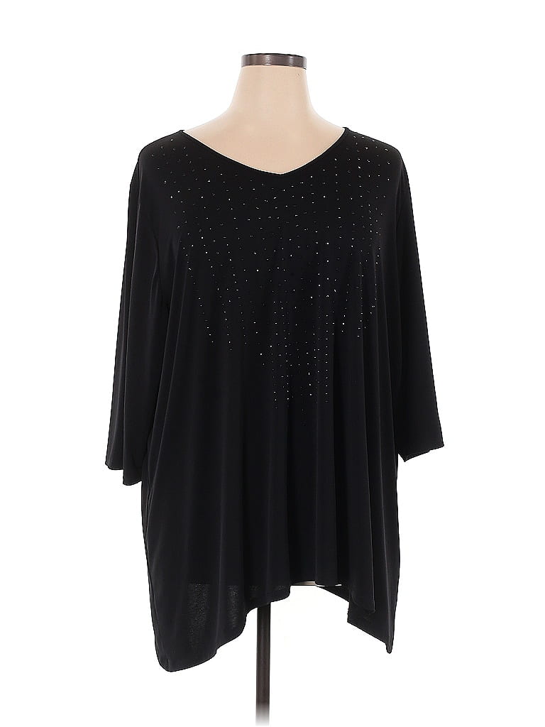 Catherines Black 3/4 Sleeve Top Size 2X - photo 1