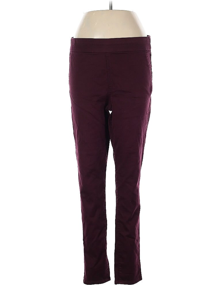 Soho JEANS NEW YORK & COMPANY Solid Burgundy Casual Pants Size L - photo 1