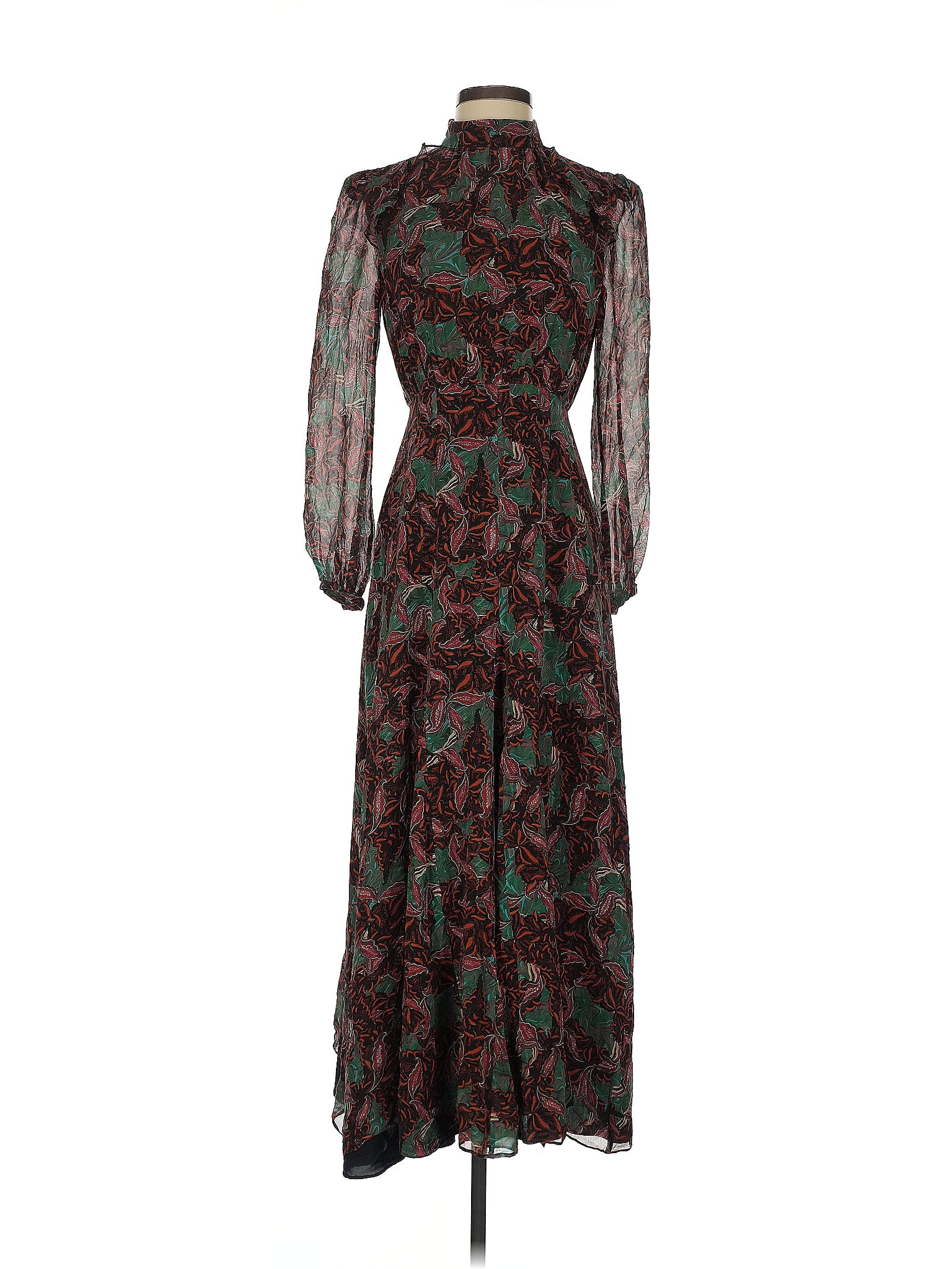Saloni Paisley Green Cocktail Dress Size 0
