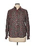Foxcroft 100% Cotton Chevron-herringbone Burgundy Long Sleeve Button-Down Shirt Size 14 - photo 1