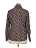Foxcroft 100% Cotton Chevron-herringbone Burgundy Long Sleeve Button-Down Shirt Size 14 - photo 2