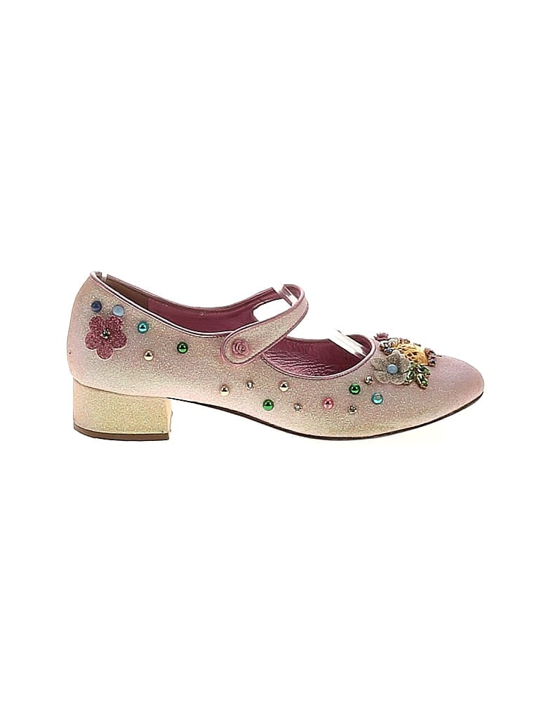 Dolce & Gabbana Floral Pink Embellished Mary Jane Flats Size EU 34 - photo 1