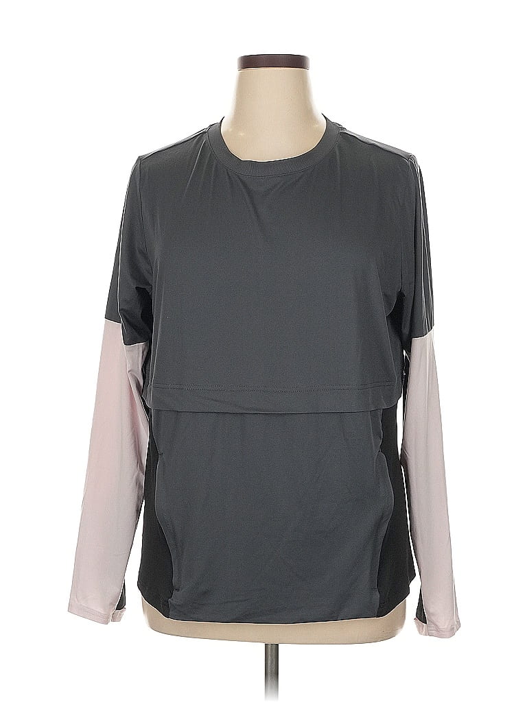 FILA Gray Long Sleeve T-Shirt Size 1X - photo 1
