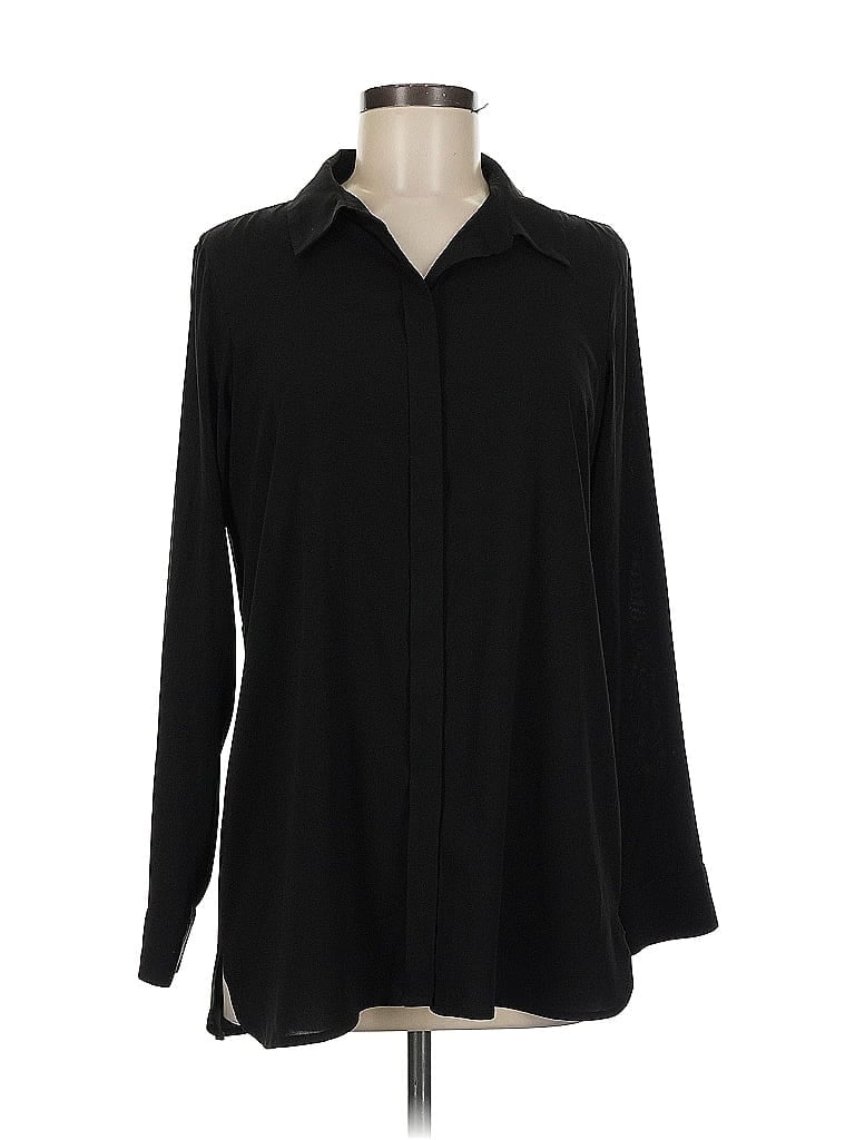 Pre-owned Calvin Klein Long Sleeve Blouse In Black