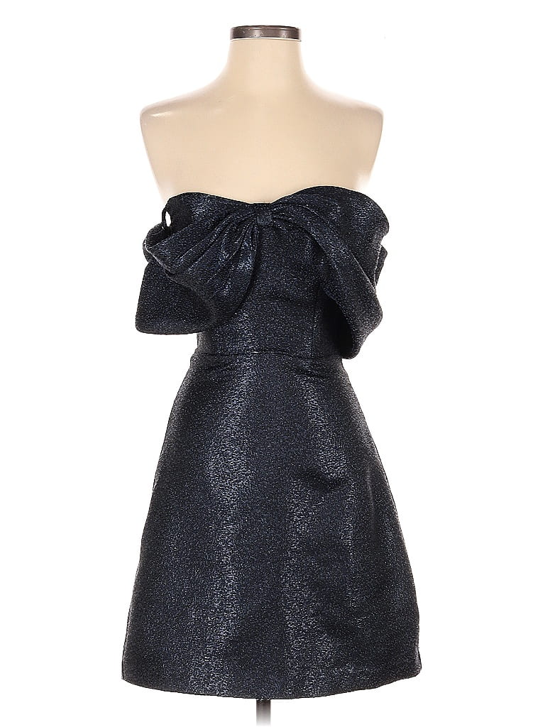 ML Monique Lhuillier 100% Polyester Metallic Black Cocktail Dress Size 0 - photo 1