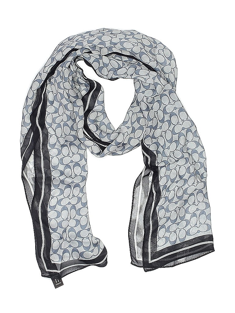 Coach 100% Silk Gray Blue Silk Scarf One size - photo 1