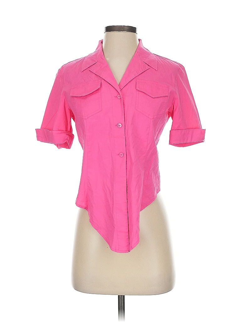 Pre-owned Rafaella Short Sleeve Blouse In Pink